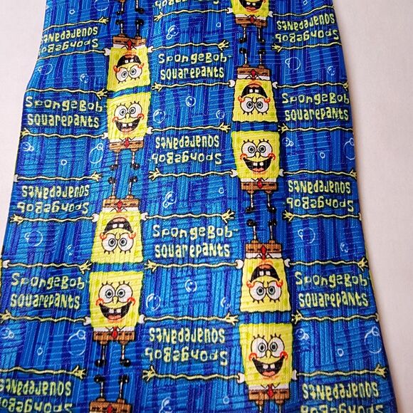 Nickelodeon Tie Navy Blue Sponge Bob Square Pants - 100% Polyester - Picture 1 of 4